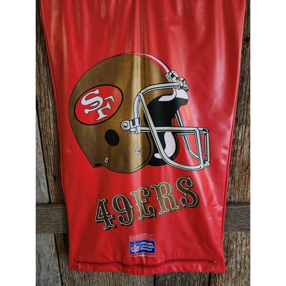 RARE Vintage 49ers Hanging Laundry Bag NFL Door Hanging Red Zipper San Francisco - Picture 2 of 5